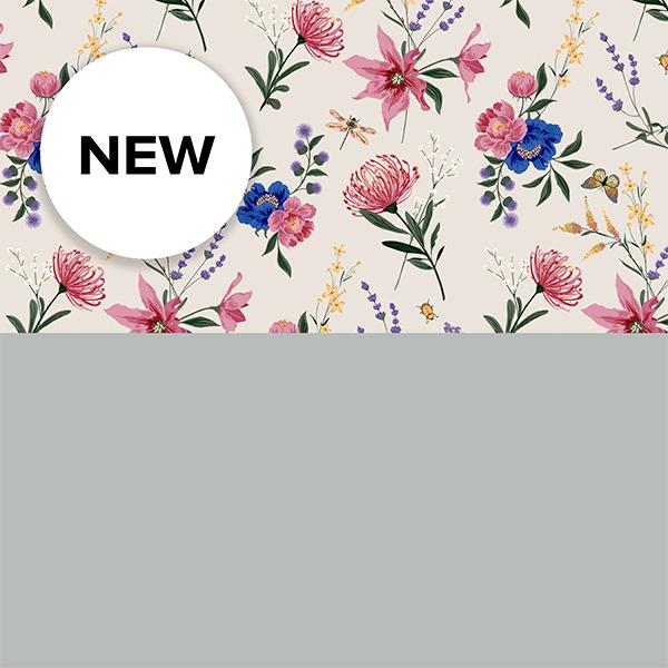 Gavepapir 3693 55 cm Avenue des fleurs Beige 55cm x 100m