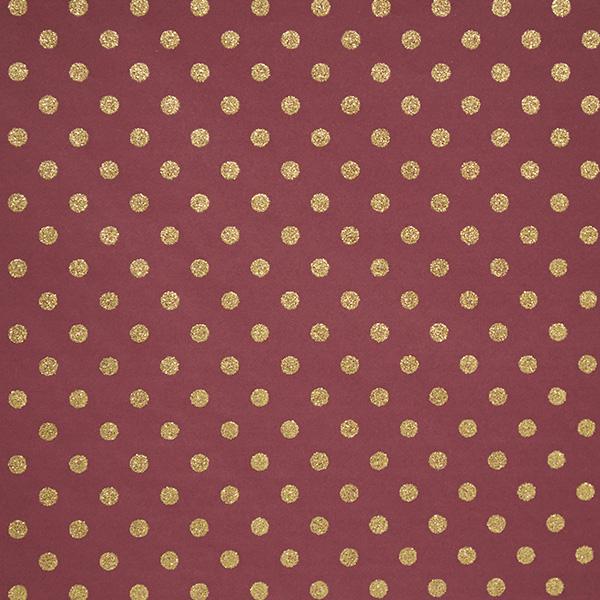 Julepapir 6399 Bordeaux Glitter Dots