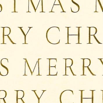 Julepapir 6494 Slender Merry Christmas beige 55 cm x 100 m