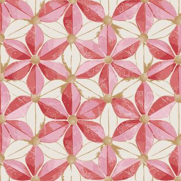 Julepapir 6532 Christmas Star and Sprinkles Red 55cm x 100m