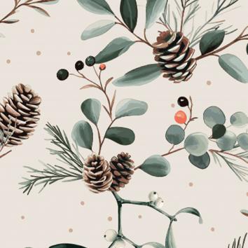 Julepapir 6533 Christmas Berries 55cm x 100 m