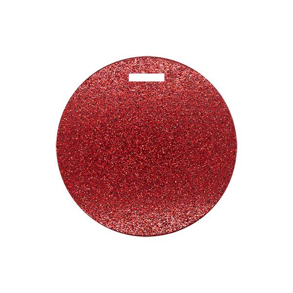 To & From round Ø 80mm Red Glitter  90 stk.