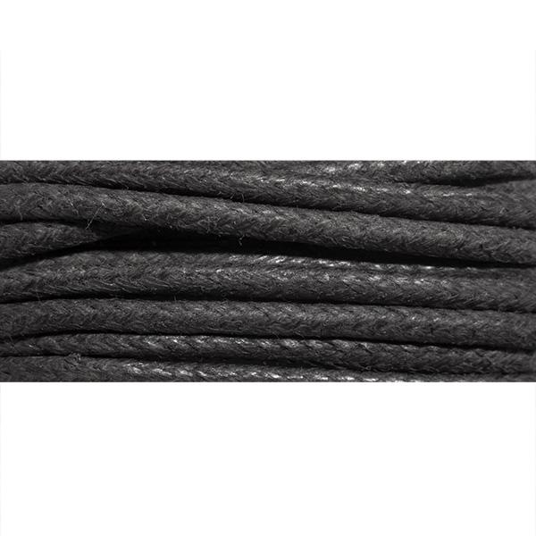 Bomuldssnor vokset 2mm x 100m Sort