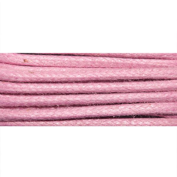 Bomuldssnor vokset 2mm x 100m Rosa