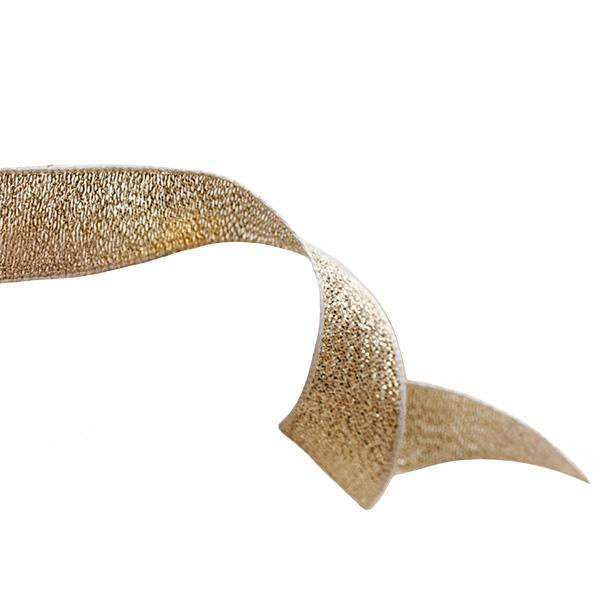 Gavebånd Guld glitter med kant 18mm x 90mtr.