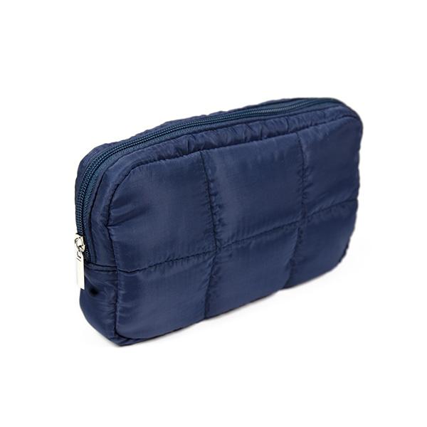 Blue Quilted Nylon Pouch 22×5x13cm 25stk