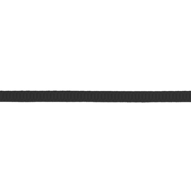 Ribbet silkebånd, Black, 3 mm