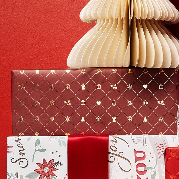 Julepapir 6426 Red Christmas Tradition 55 cm x 120 m