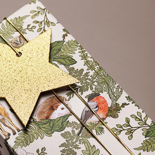 Julegavepapir Beige Winter Forest 55 cm x 100 m