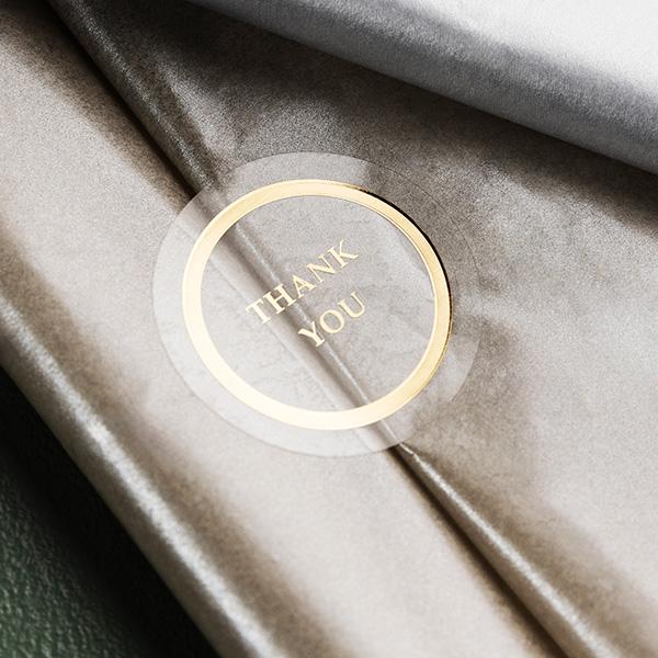 Etiket Thank You Ø55 mm. Guld 200 stk.